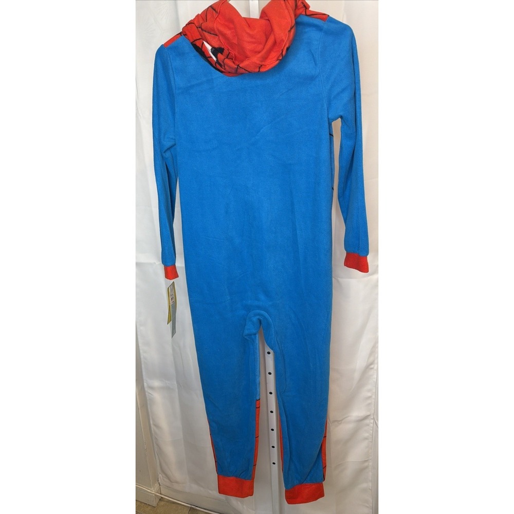 Marvel Spider-Man Superhero Kids Hooded Fleece Costume Pajamas Suit L 12-14 - Picture 9 of 12